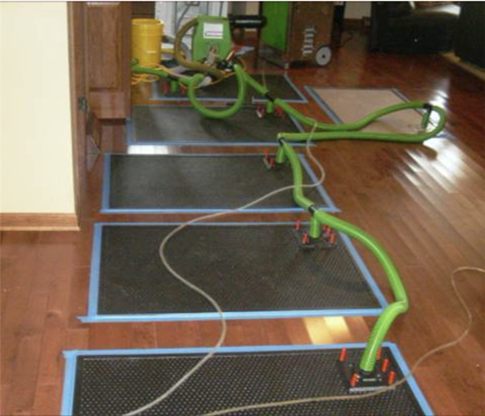 Floor mat system in place on floors.